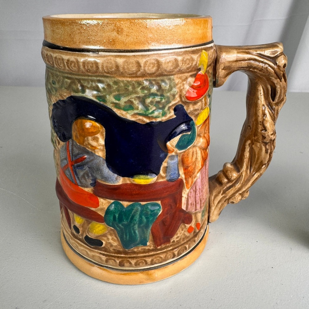Vintage Davar Originals Folk Country German Ceramic Stein Cup Mug‎ Japan 1 Pint